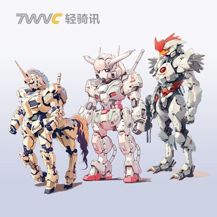 轻骑讯十二生肖全套收藏级机甲风酷帅贴纸