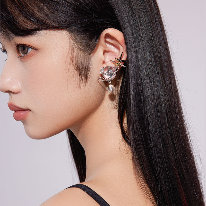 滴落星球耳钉KEYLEES925银耳针