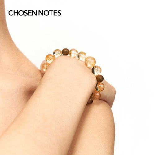 秋拾记 戴香珠宝系列 「鎏金」奇楠沉香黄阿塞黄胶花黄水晶手串