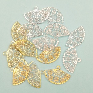 亚克力透明烫金边花片扇子diy古风发簪耳环发饰饰品配件材料