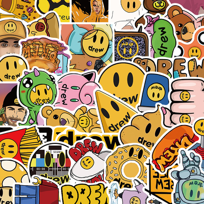 50张Justin Bieber贾斯汀比伯潮牌Drew House潮流涂鸦防水贴纸ins