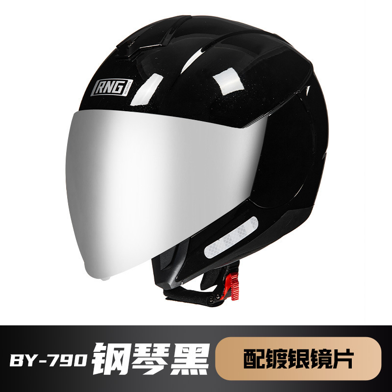 RNG品牌摩托车头盔3/4半盔机车男女通用头盔骑行头盔韩版踏板头盔