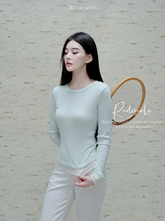 Redmole【山岚】荷绿色|自带造型|针织柔软打底家居舒适休闲T恤