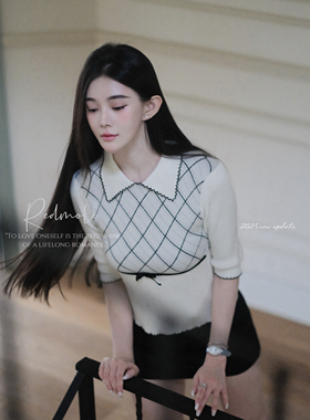 Redmole【格纹序章】羊毛舒服绒｜原创格纹提花｜锁边刺绣针织衫