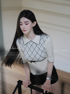 Redmole【格纹序章】羊毛舒服绒｜原创格纹提花｜锁边刺绣针织衫