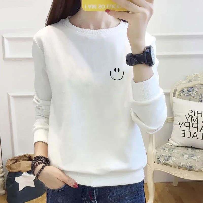 短款纯棉毛圈正肩卫衣秋冬新款宽松百搭小个子套头圆领女士上衣