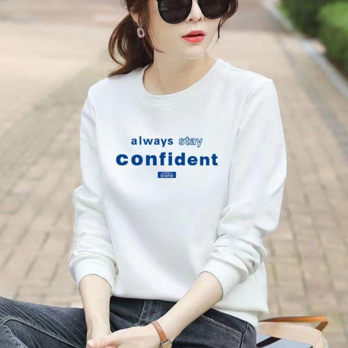 短款纯棉毛圈棉正肩卫衣秋冬新款宽松百搭小个子套头圆领女士上衣