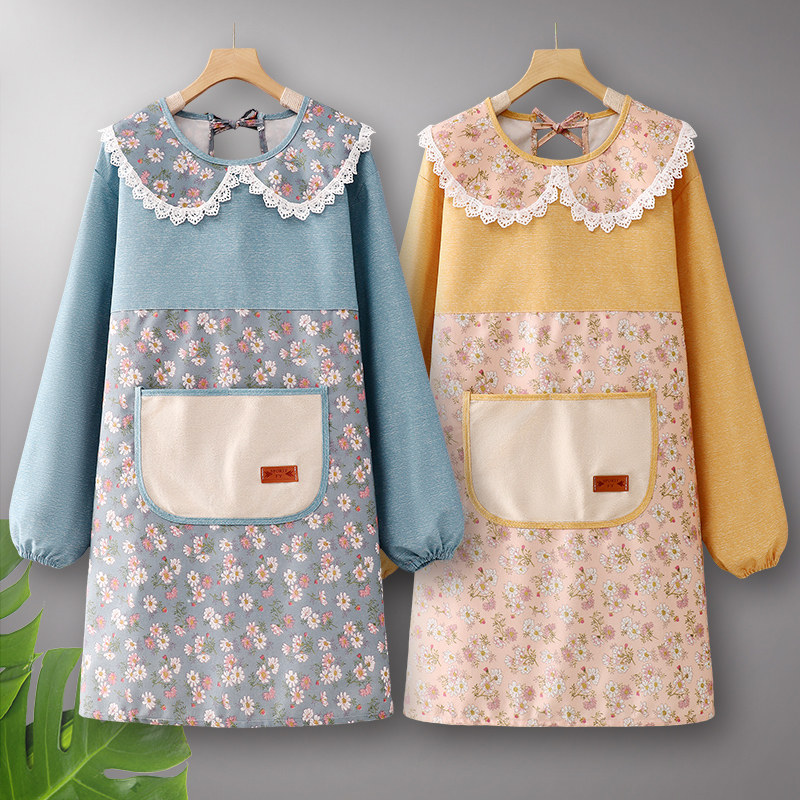 大人帆布长袖围裙厨房家用成人罩衣女新款可爱男款防水工作服护衣,家庭/个人清洁工具,围裙,淘宝优惠券,粉丝福利购,淘宝优惠卷