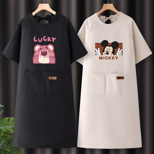 半袖罩衣防水围裙工作服女