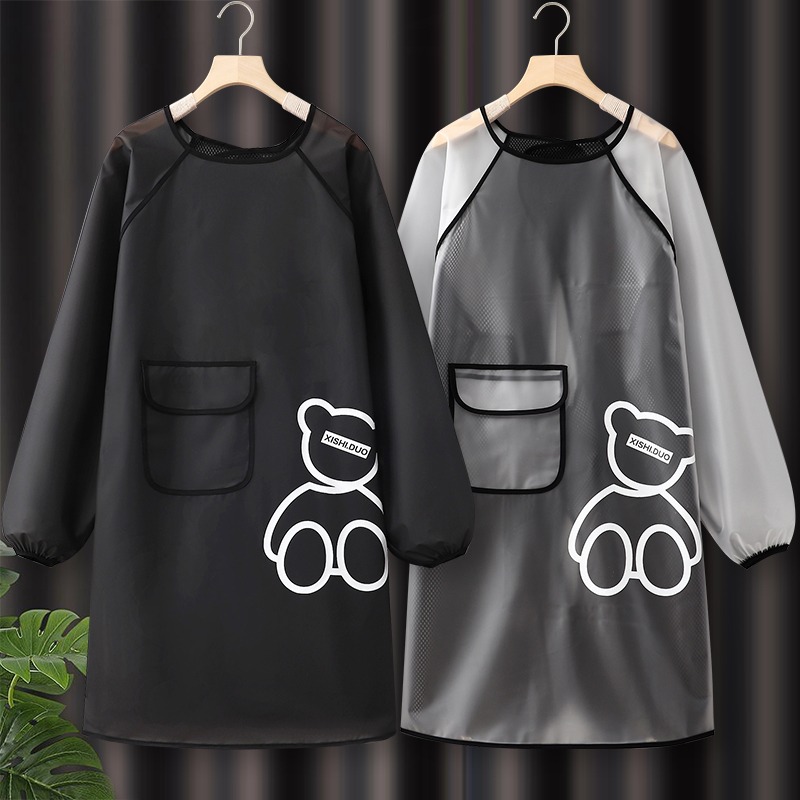 TPU透明防水长袖罩衣围裙