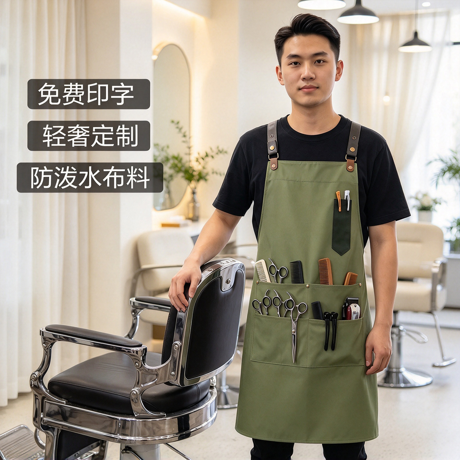 帆布防油厨房围裙定制印字