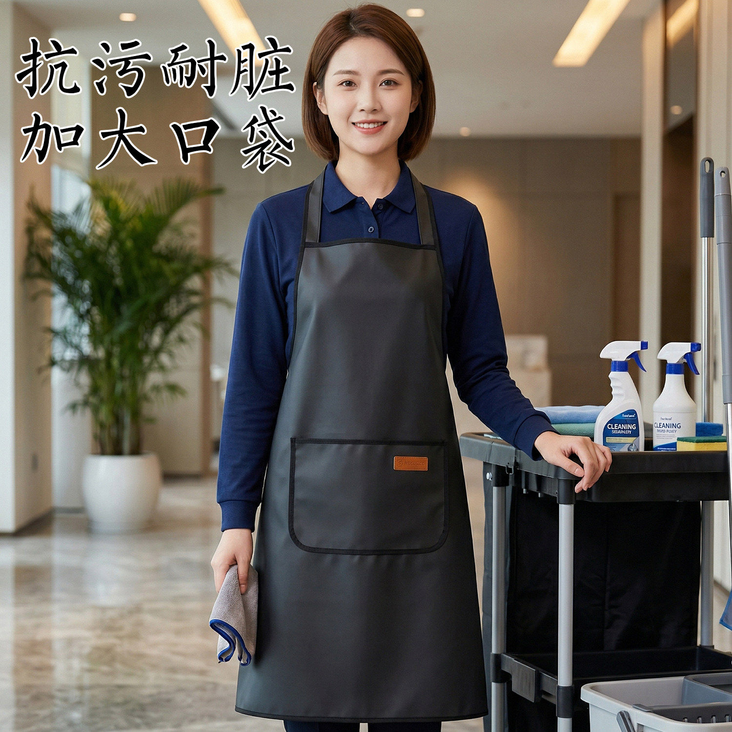 家政餐饮防水防油定制围裙