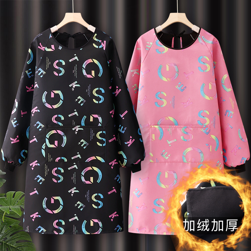 防水防油加绒加厚罩衣