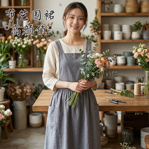 花艺师厨房餐饮围裙定制logo