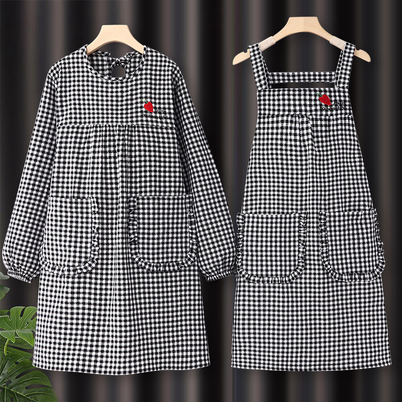 纯棉长袖罩衣时尚围裙