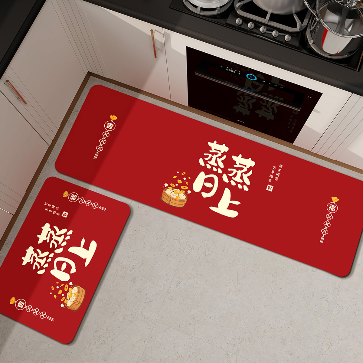 乔迁之喜搬家厨房吸水防滑垫喜庆硅藻泥地垫新居进宅仪式装饰用品