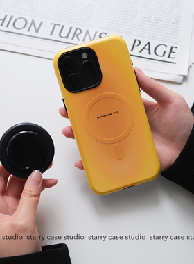 starry原创保持气质磁吸手机壳韩国菲林二合一适用于iPhone17promax苹果14圆边15磨砂高级感16防摔手机套简约