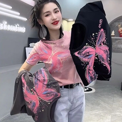 纯棉短袖t恤女夏季2025新款