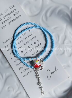 zizicz原创设计可爱卡通小蛋糕项链简约小清新百搭串珠锁骨链