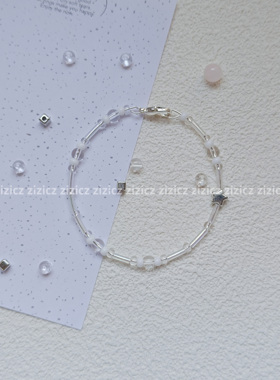 zizicz【泡泡星星】原创白色ins女清透小众串珠手链米珠气质手镯