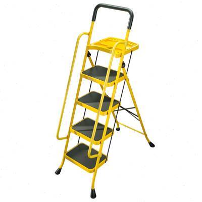 百佳宜梯子家用折叠伸缩人字梯扶手四五步加厚多功能安全宽踏板梯
