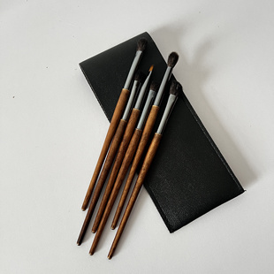 鹿邑6支羊毛眼影刷套装超柔软毛随身携带便携式专业眼部动物毛