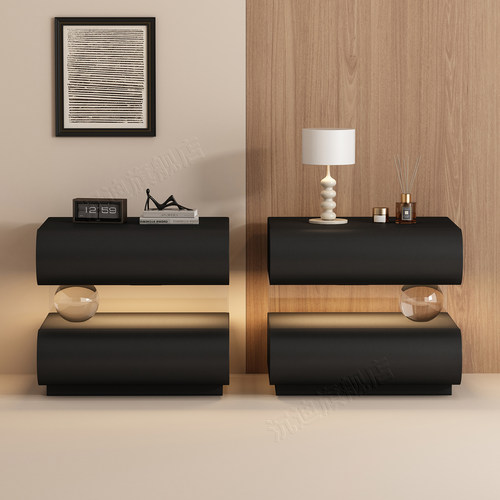 全实木亚克力水晶球床头柜