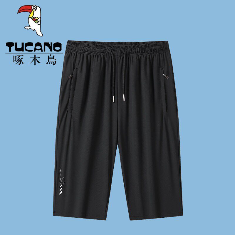 啄木鸟速干短裤男夏季新款户外薄款透气宽松大码运动休闲六分裤子