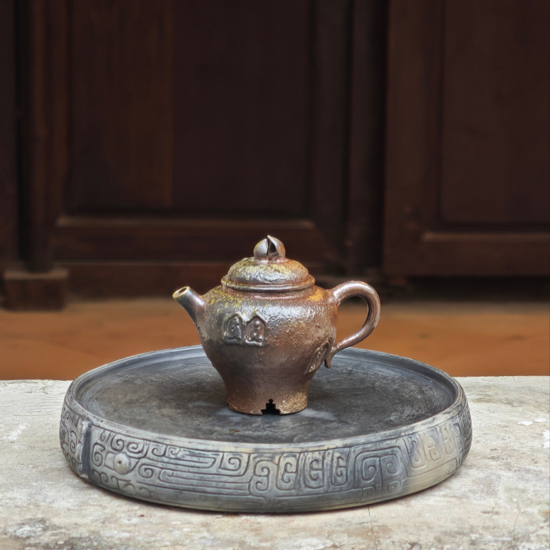 坭兴陶徐美燕柴烧仿生小品茶壶