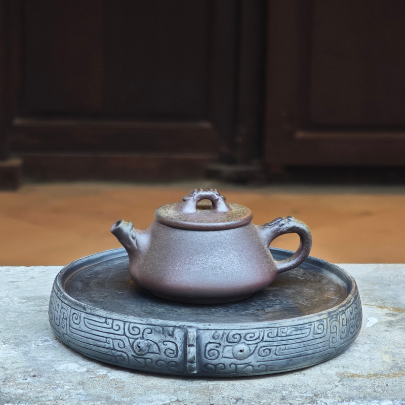 柴烧捡漏坭兴陶仿生石瓢茶壶顺丰