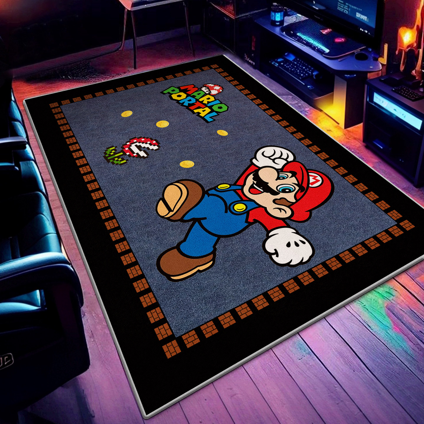 电竞房潮玩地毯可机洗电竞椅专用隔音防滑地垫阅读区转椅垫,居家布艺,地毯,淘宝优惠券,粉丝福利购,淘宝优惠卷