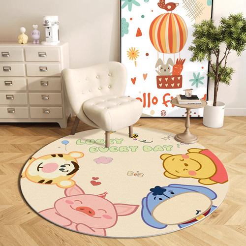 圆形地垫儿童房PVC地毯转椅垫