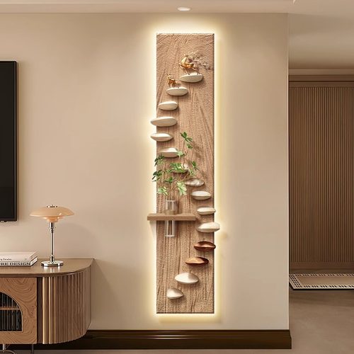 步步高升客厅电视背景墙装饰画 画水培绿植入户玄关挂画 画走廊过