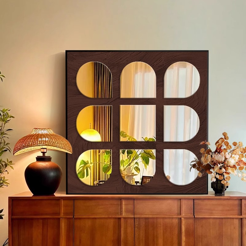 福画客厅中古风镜子画摆件装饰画