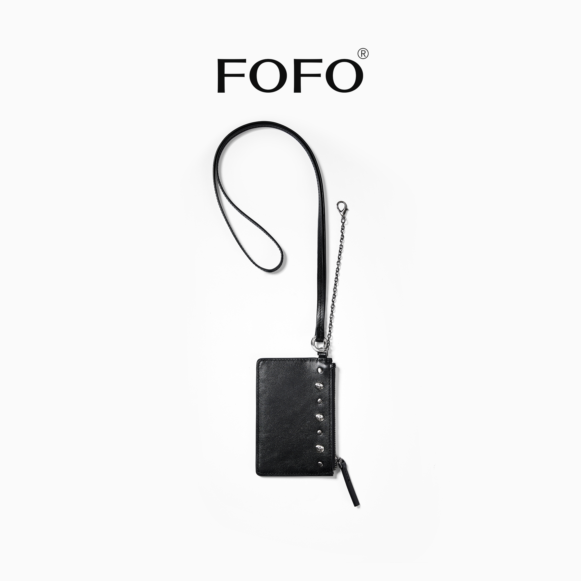 FOFO卡包头层牛皮植鞣原创小众设计证件收纳拉链零钱包包配件挂饰