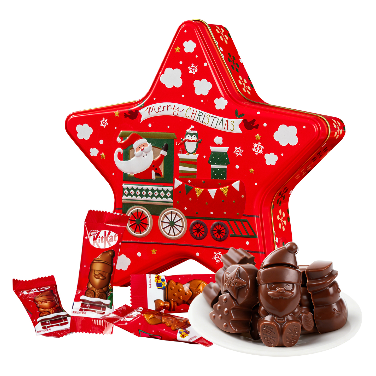 KitKat雀巢奇巧圣诞节巧克力伴手礼造型纯可可脂巧克力送小朋友
