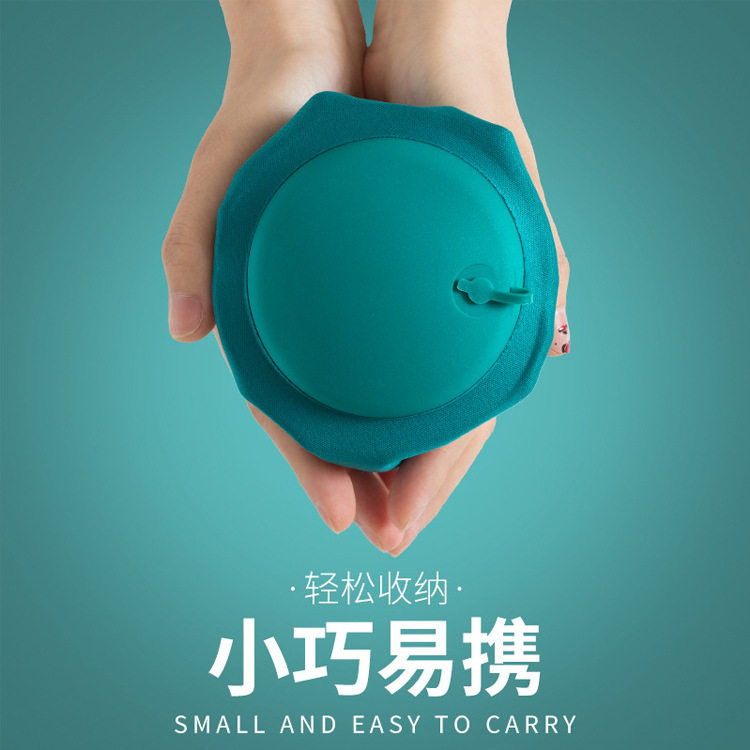 按压充气u型枕护颈枕旅行神器脖子折叠便携植绒吹气旅游枕头u形枕