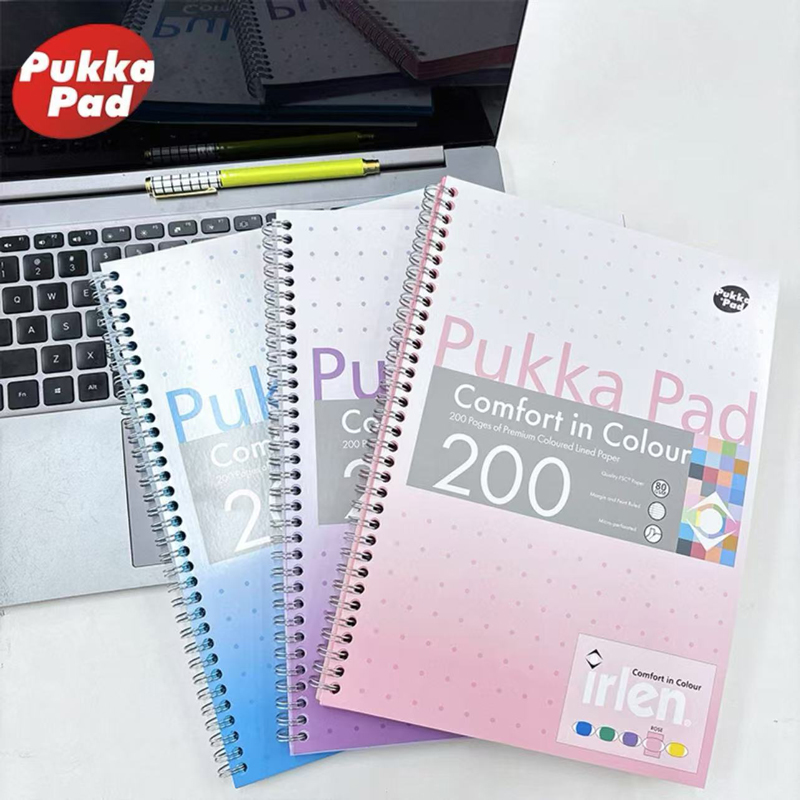 pukka Pad简约A4笔记本彩色内页本子大学生专用线条作业本错题本美式线圈本手账本工作记录