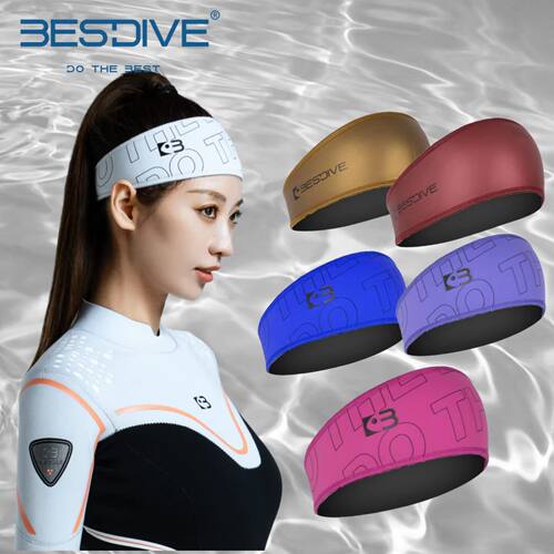 Bestdive自由潜水束发带浮潜深潜超弹束发带整理刘海白色宽发带女