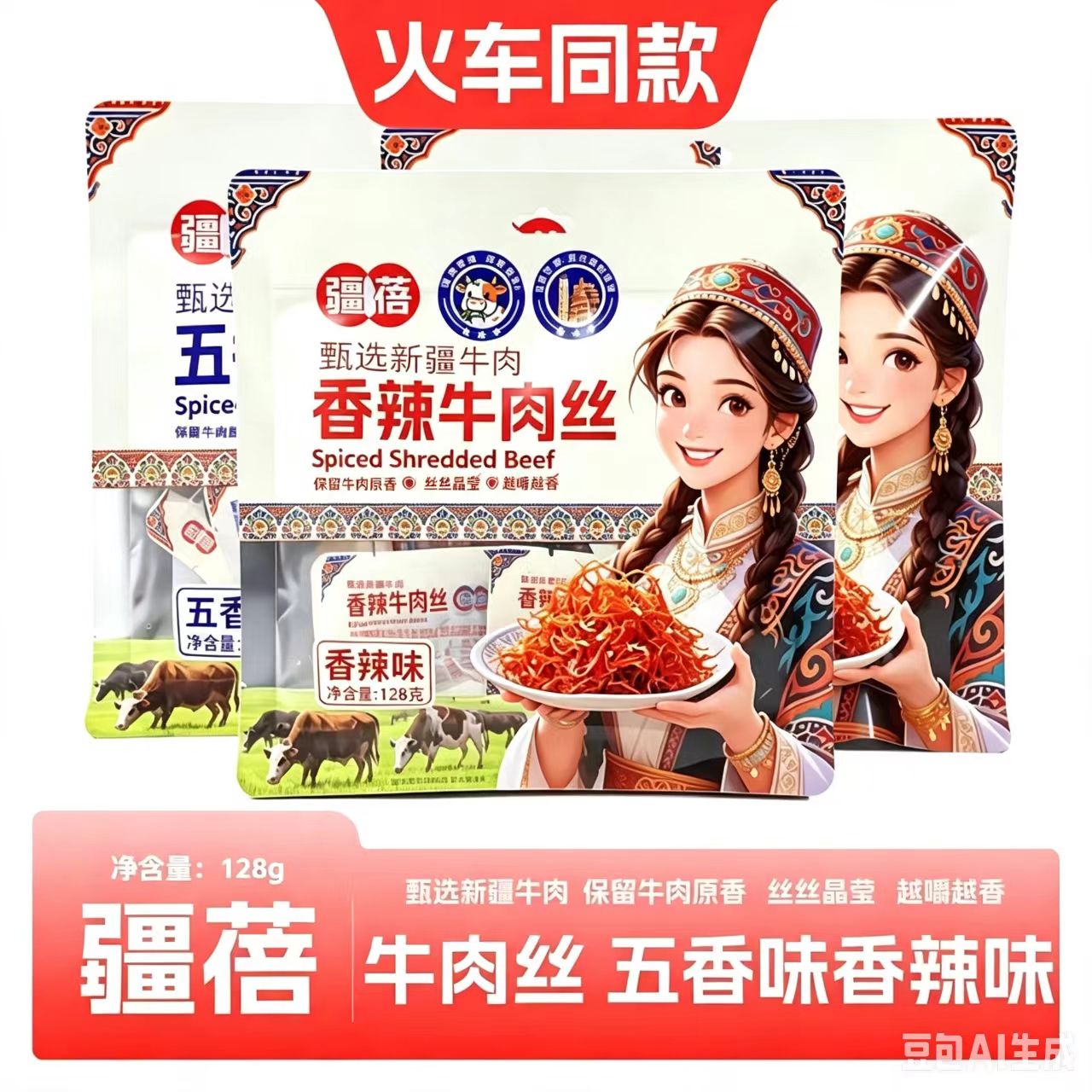 火车同款疆蓓香辣牛肉丝