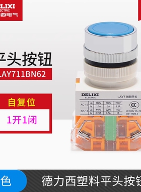 德力西LAY5s标准型平钮开关按钮电源自复位式自锁启动急停旋钮