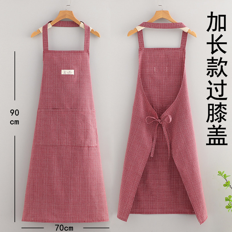 双口袋加长罩衣新款成人工作服家用厨房防污反穿透气防尘耐脏围裙