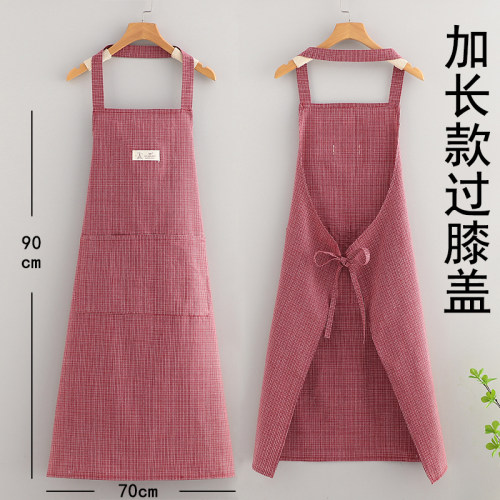 双口袋加长罩衣新款成人工作服家用厨房防污反穿透气防尘耐脏围裙