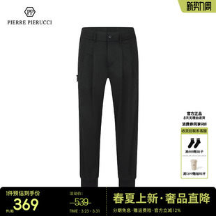 直筒黑色休闲裤 PP意大利男装 潮流休闲百搭长裤 新款 男 2023春季