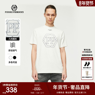 PP PIERRE PIERUCCIPP意大利轻奢男装2025春秋新款半高领短袖T恤