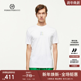 简约品牌logo圆领百搭短袖 新款 T恤上衣 2025夏季 PP意大利轻奢男装