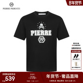 PP意大利男装 男 休闲黑色圆领套头短袖 2023春夏新款 百搭T恤时尚