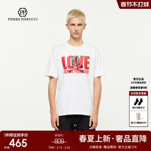 PP PIERRE PIERUCCIPP意大利轻奢男装2025夏季新款圆领短袖T恤潮