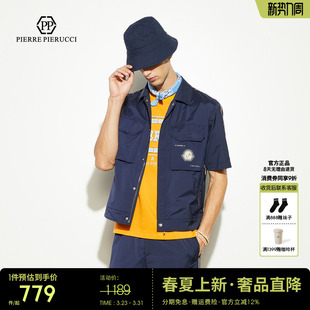 字母印花翻领男士 PP意大利轻奢男装 短袖 衬衫 休闲T恤 2025春夏新款