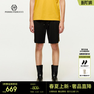 潮流运动跑步五分裤 PP意大利轻奢男装 条纹字母休闲短裤 新款 25夏季